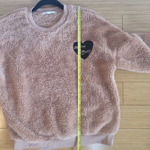 Zoe + Liv Brown Warm & Cozy Plush Teddy Sweater Size Small - Picture 6 of 9